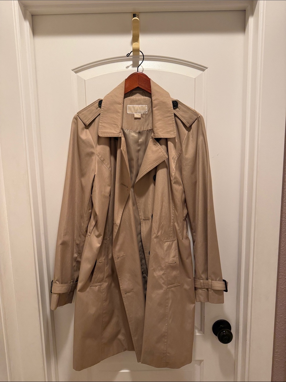 Michael Kors Classic Beige Trench Coat - Women’s Lightweight Raincoat